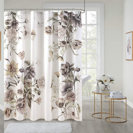 Cotton Floral Shower Curtain 72x72 Blush