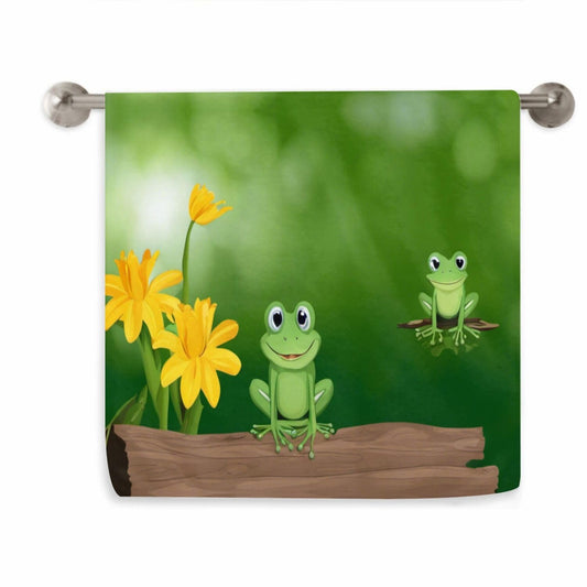 Two Green Frogs Kitchen Dish Towels 15x27 Inches