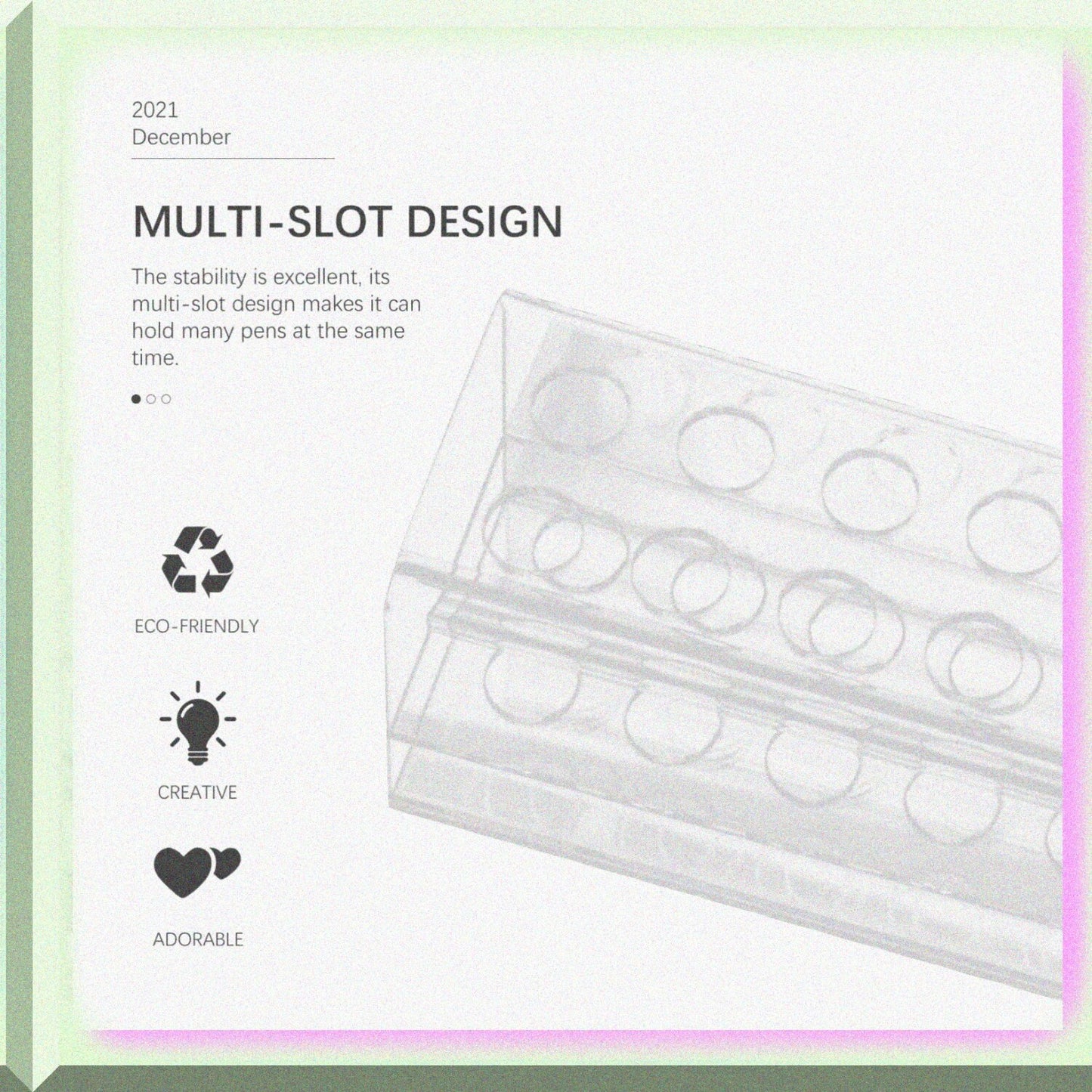 Acrylic Desktop Stand with 24 Slots for Markers and Brushes