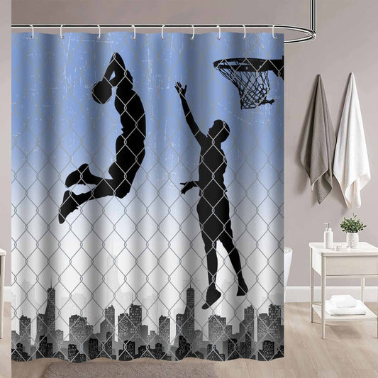 Basketball Boys Shower Curtain 72x72 Inches Polyester