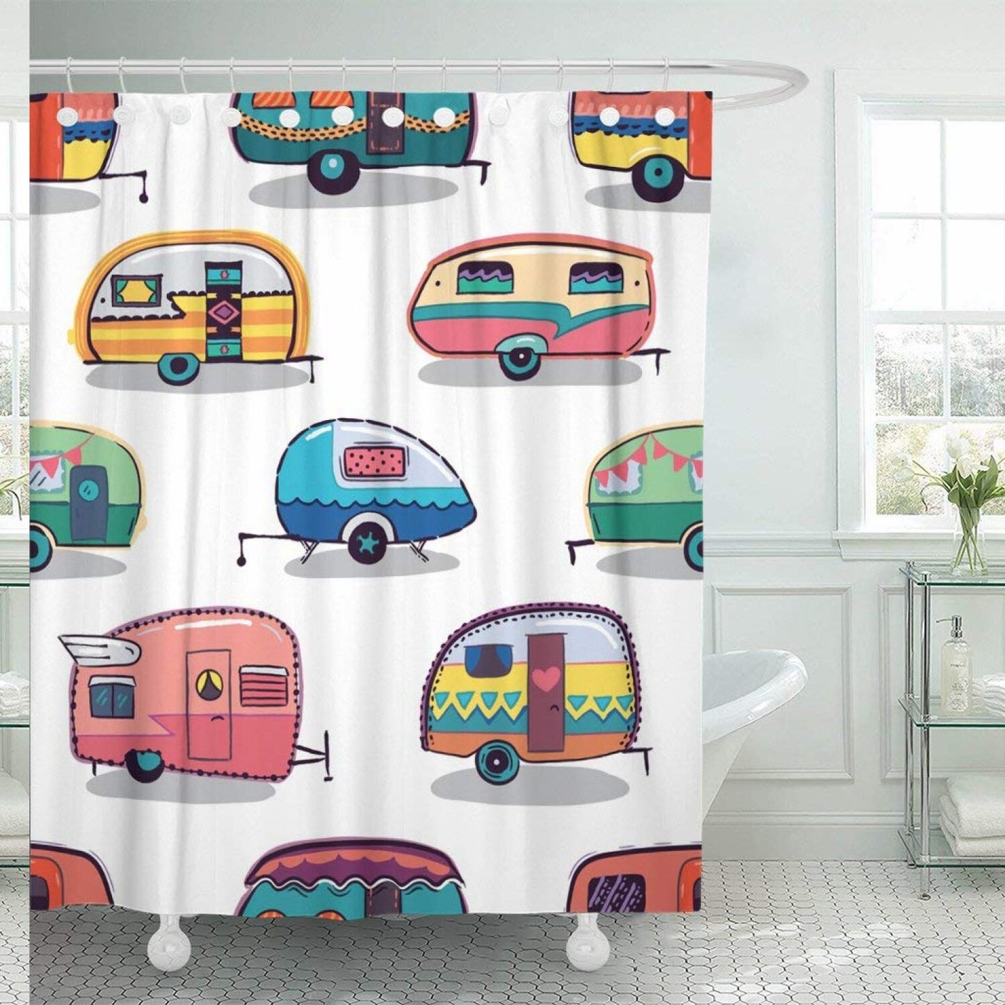 Polyester Waterproof Shower Curtain 48" x 72"