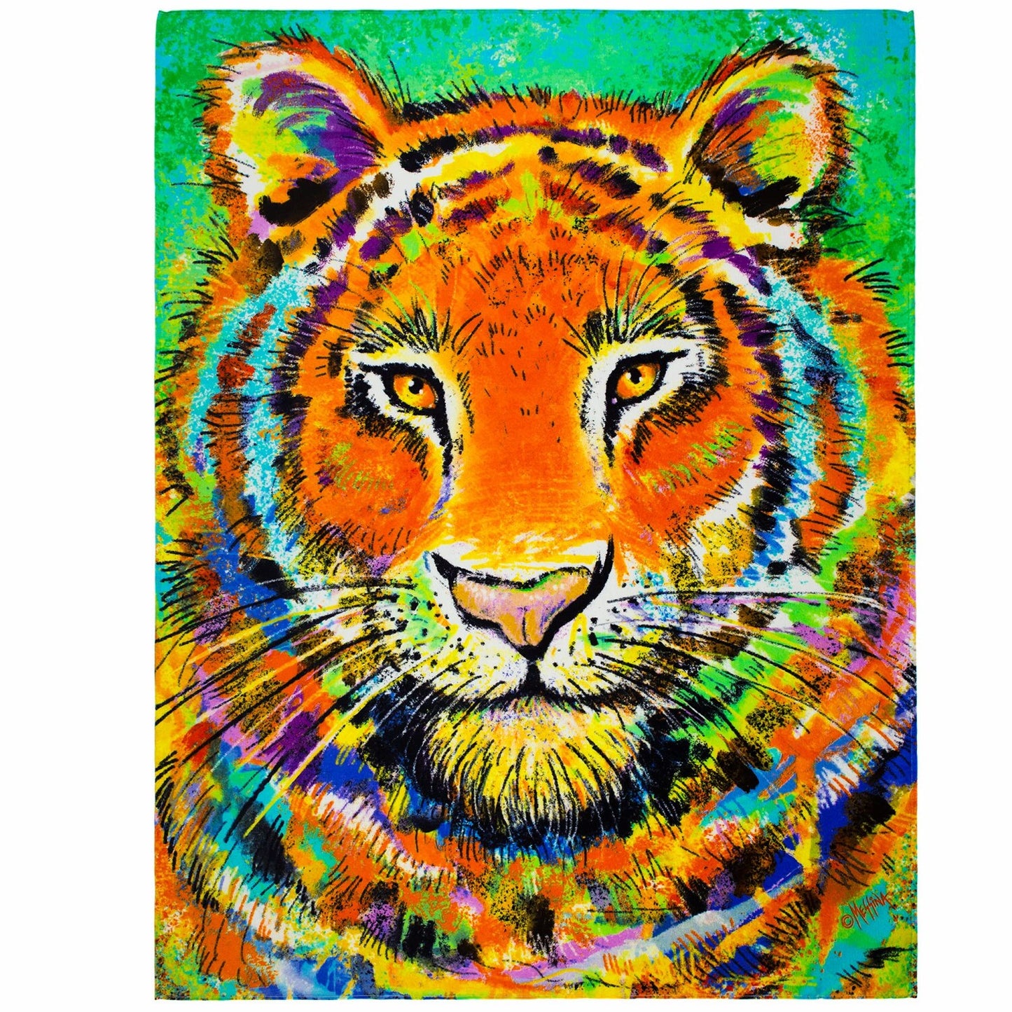 Tiger Beach Blanket 54 x 70 Inch Cotton Beach Towel