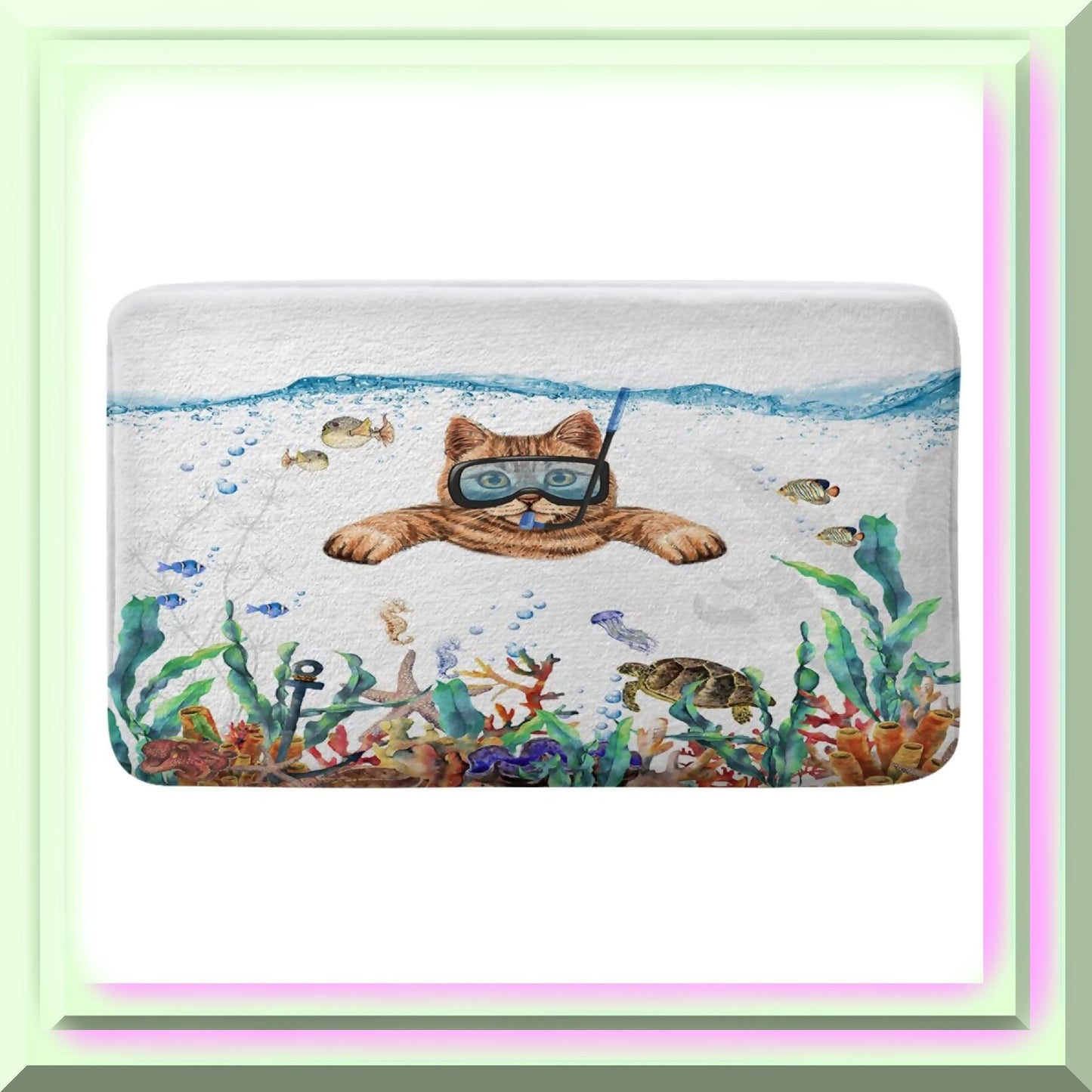 Funny Cat Bathroom Rug Mat 17x29 Inch
