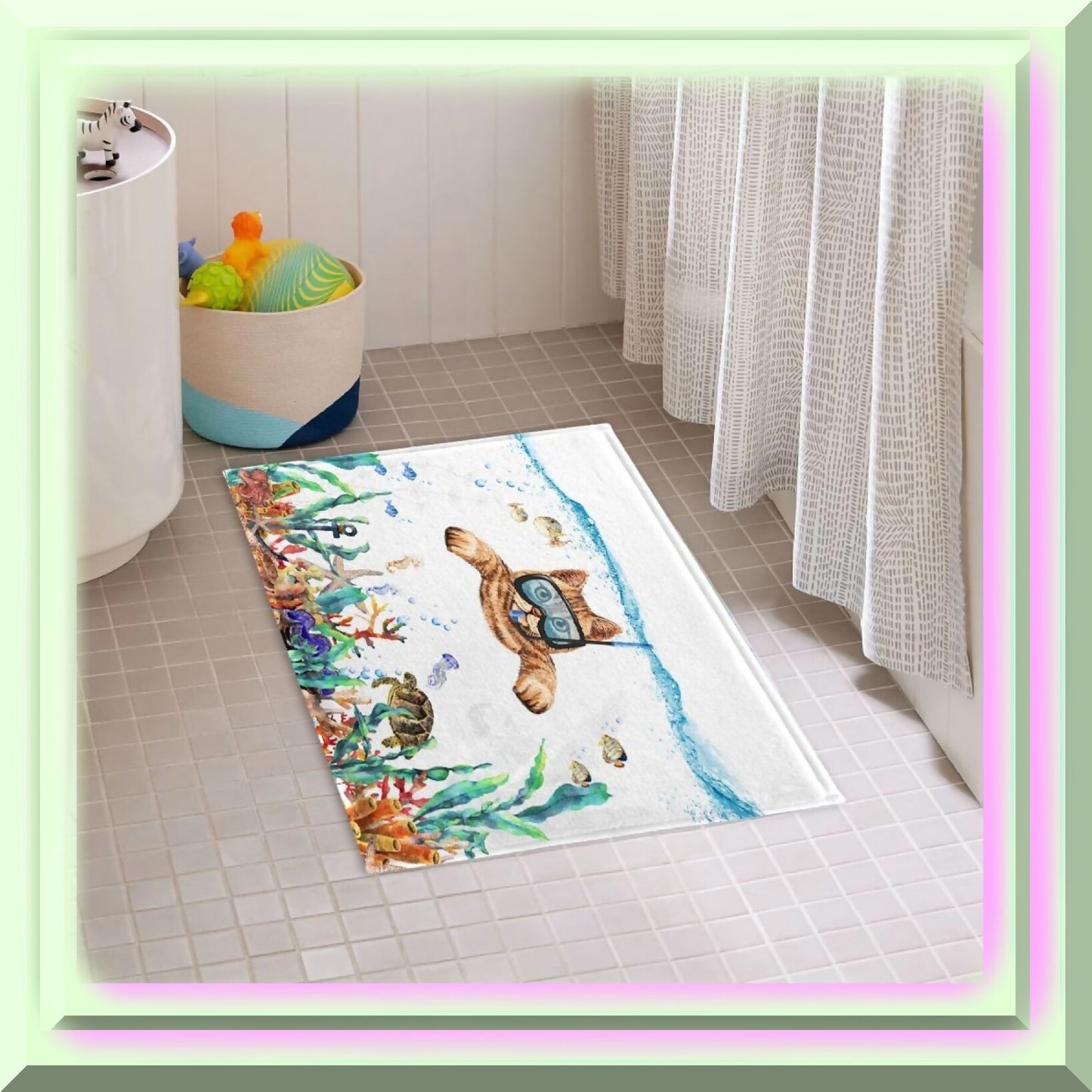 Funny Cat Bathroom Rug Mat 17x29 Inch