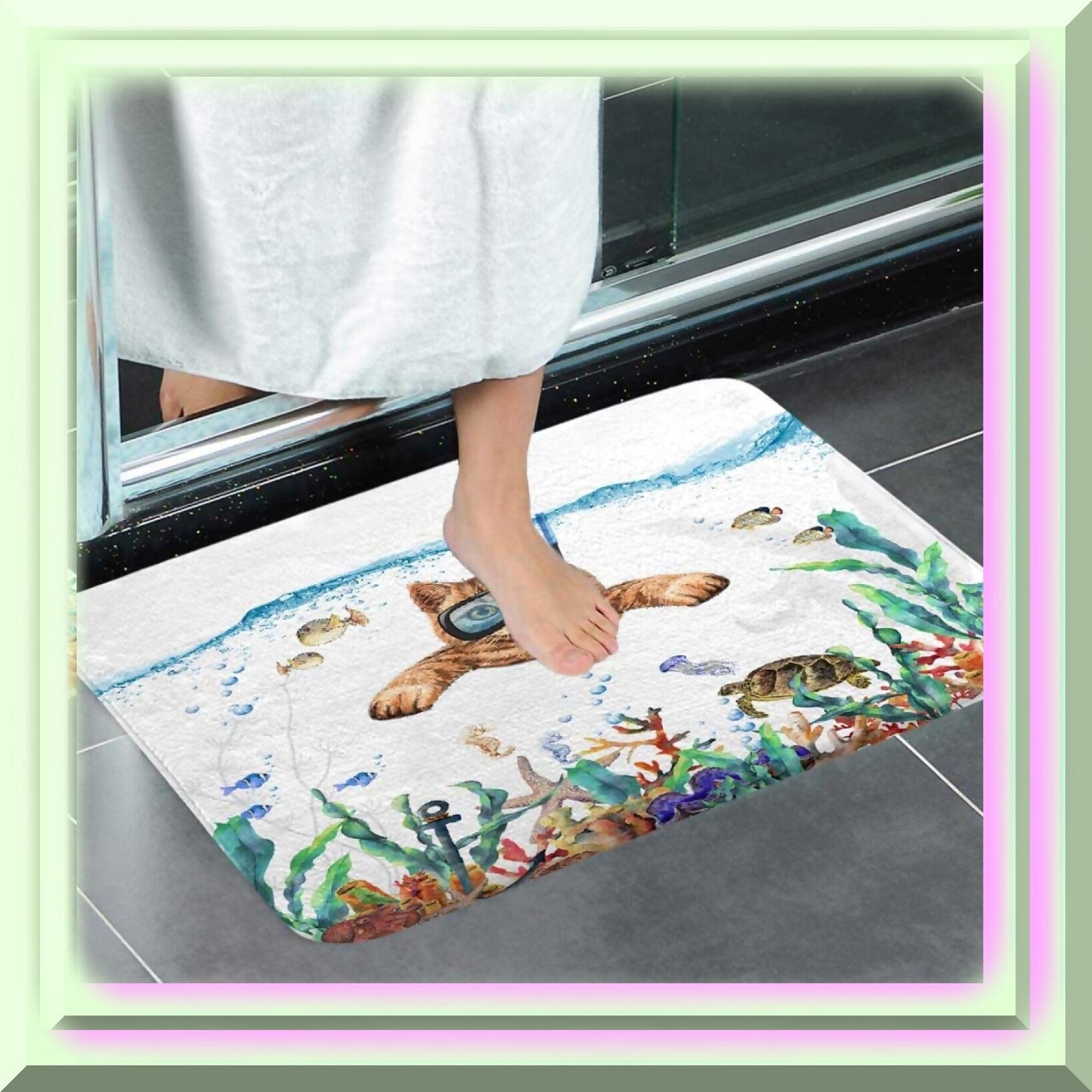 Funny Cat Bathroom Rug Mat 17x29 Inch