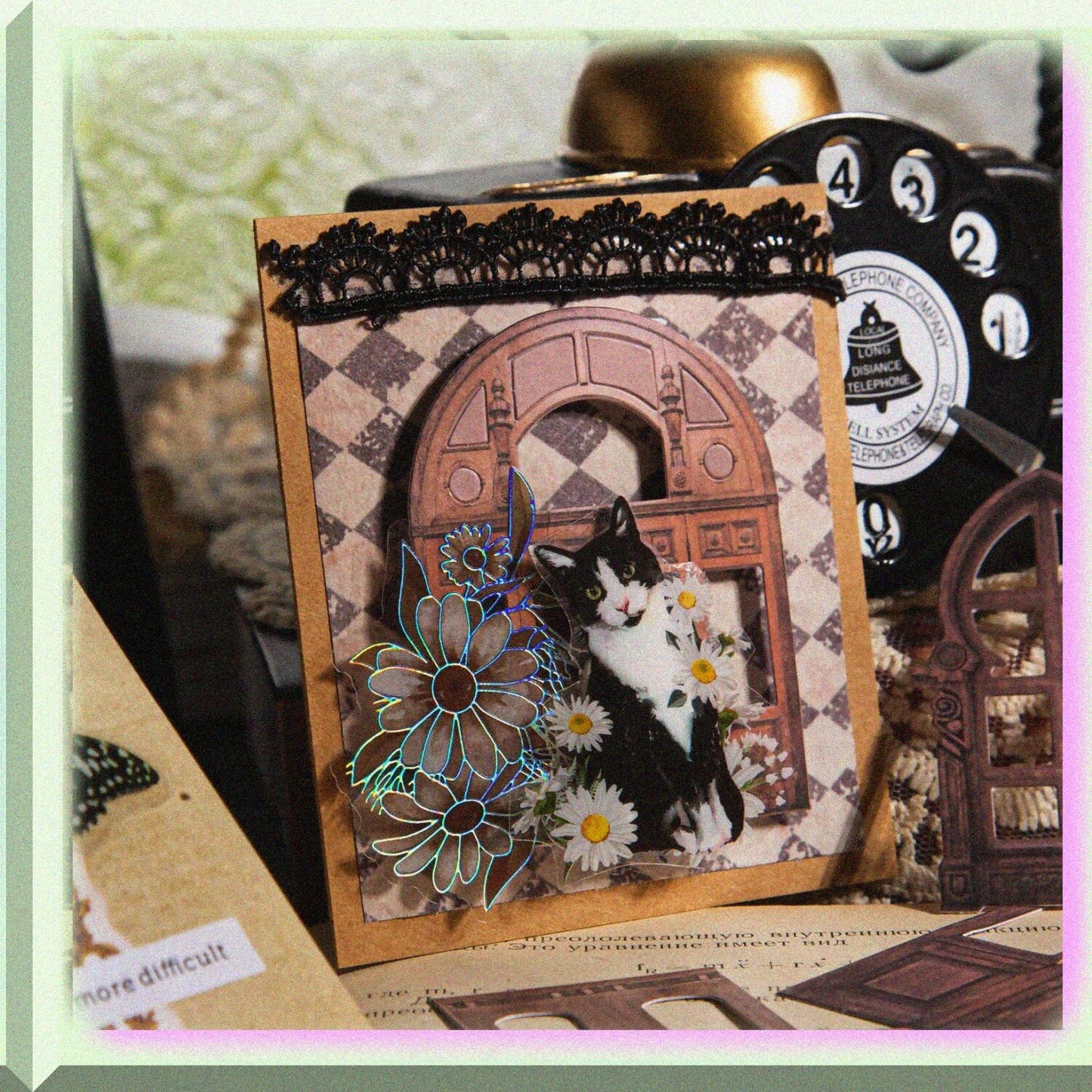 120pcs Vintage Windows and Doors Scrapbook Paper