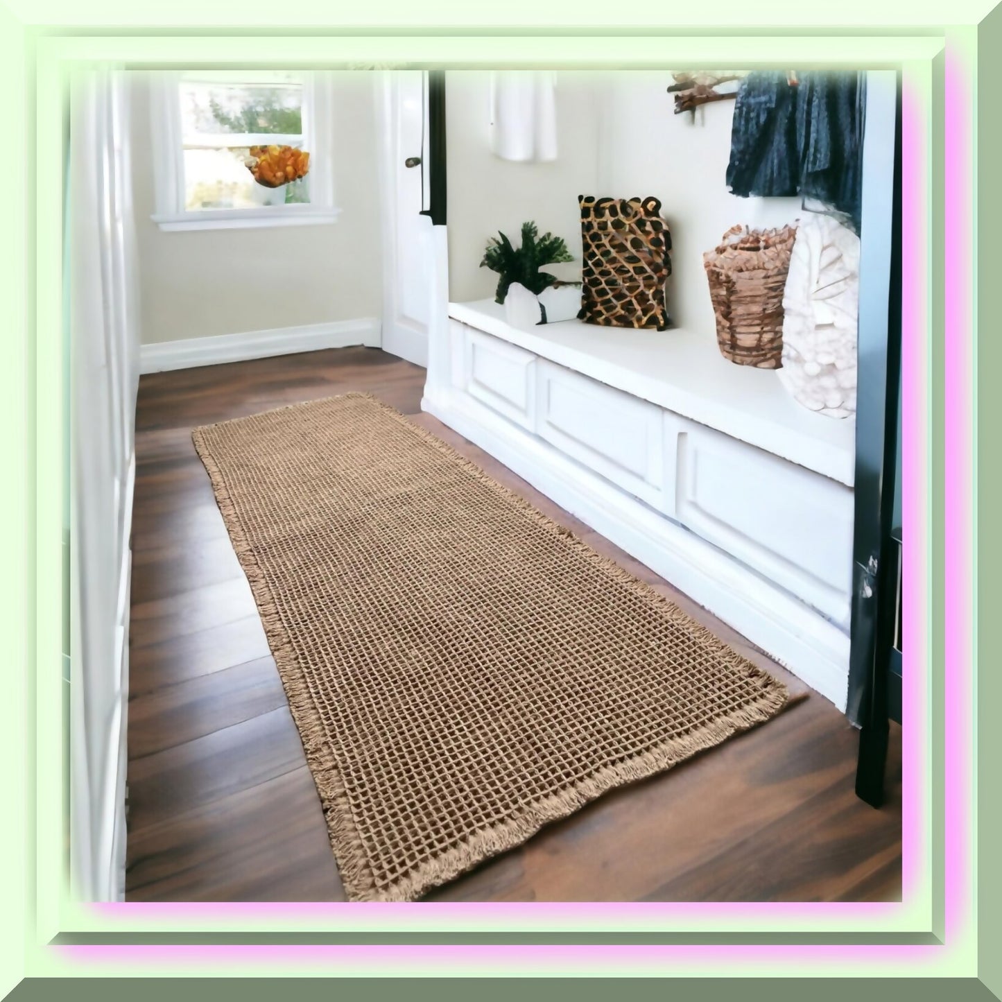 Waffle Bath Mat 2'X6' Brown Non-Slip