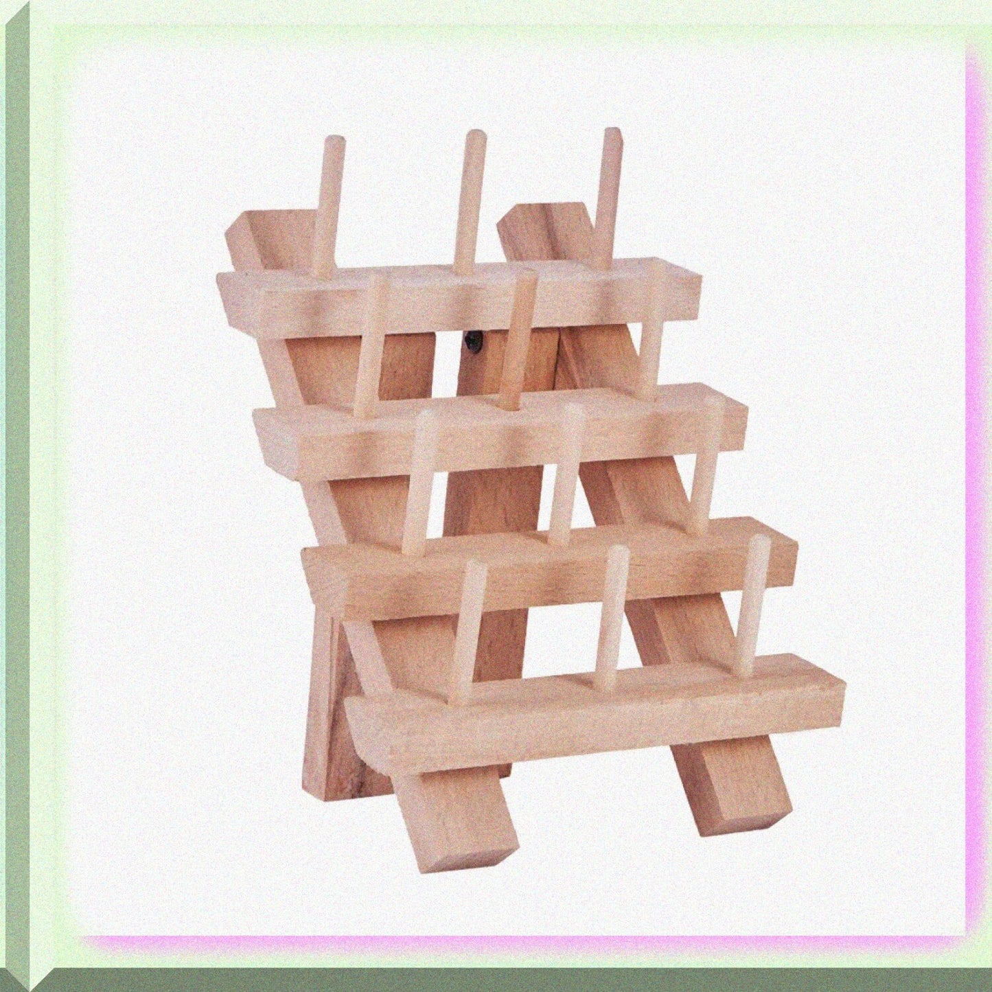 12 Spool Wooden Thread Rack Holder Sewing Organizer