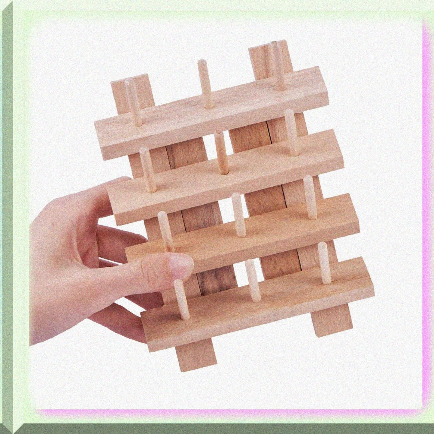 12 Spool Wooden Thread Rack Holder Sewing Organizer