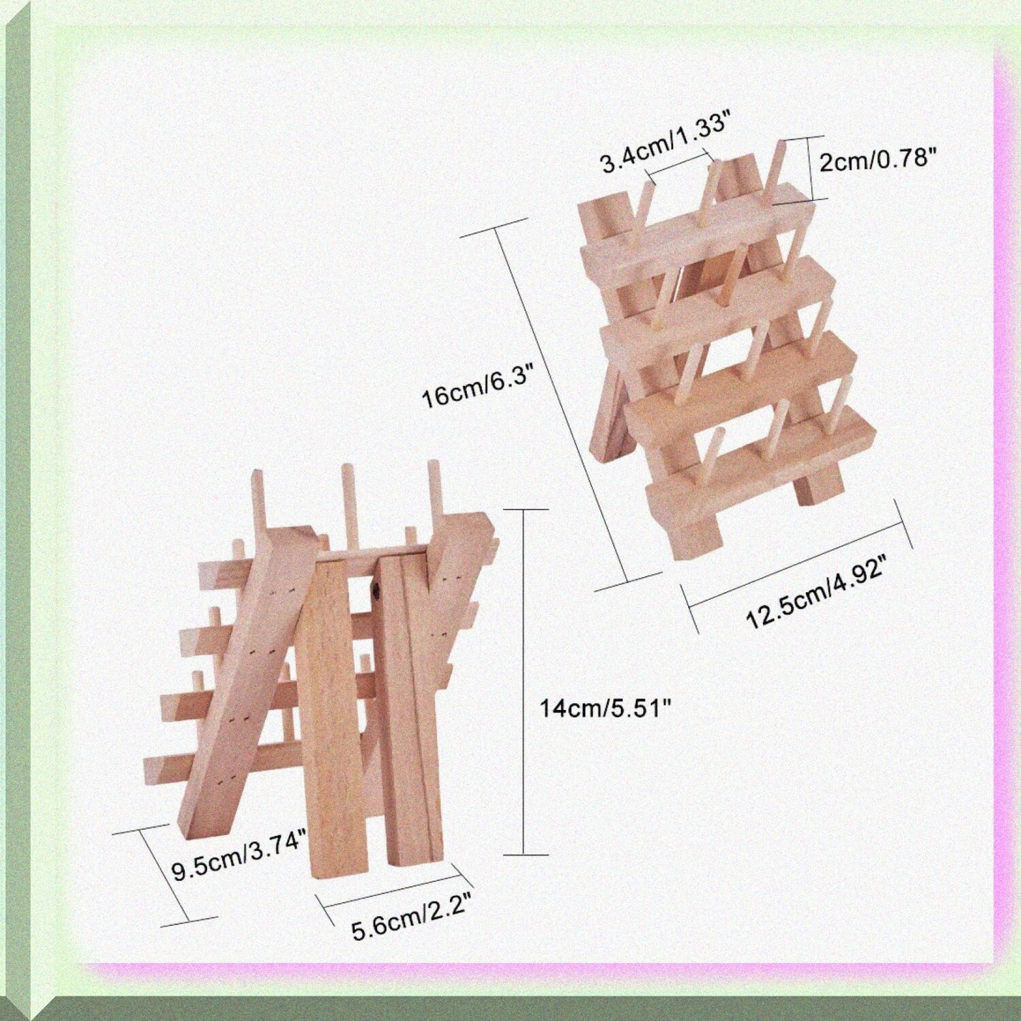 12 Spool Wooden Thread Rack Holder Sewing Organizer