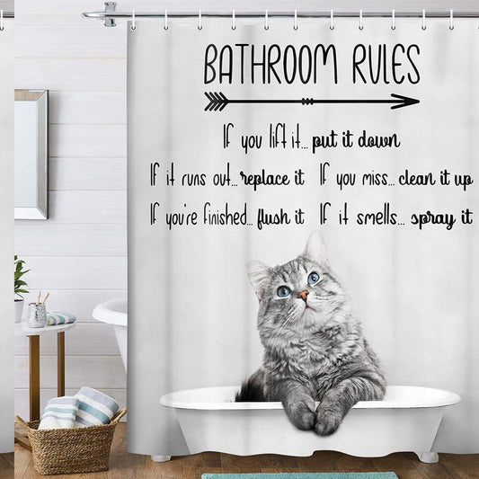 Funny Cat Shower Curtain 70x70IN