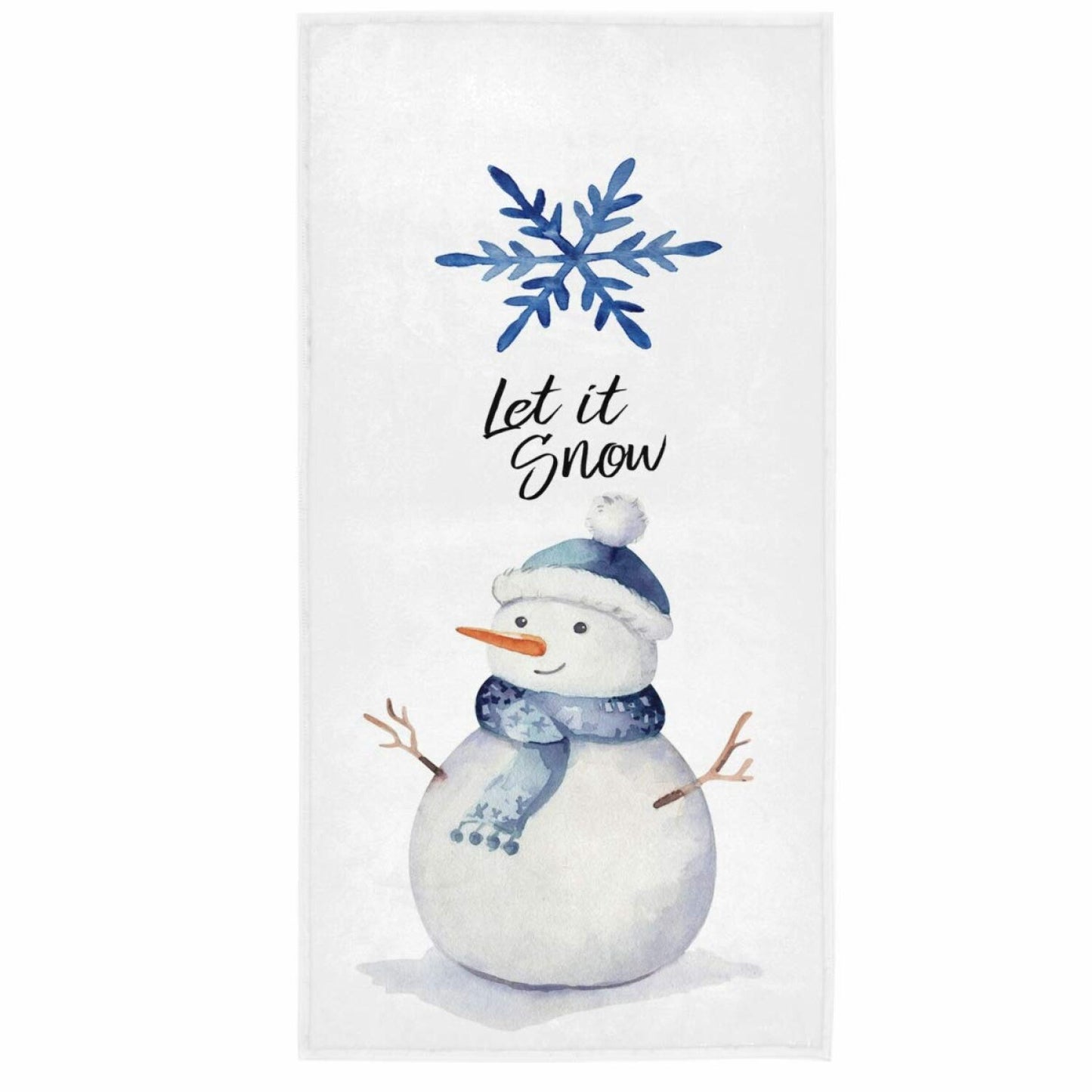 Snowman White Hand Towels 16 x 30 in