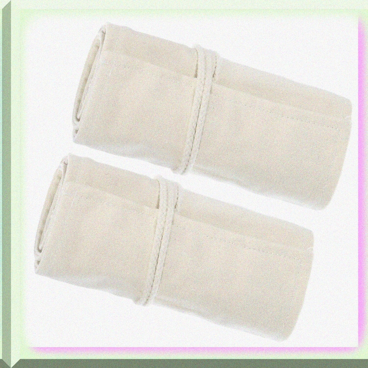72 Slots Roll Up Canvas Pencil Case 2 Pack White