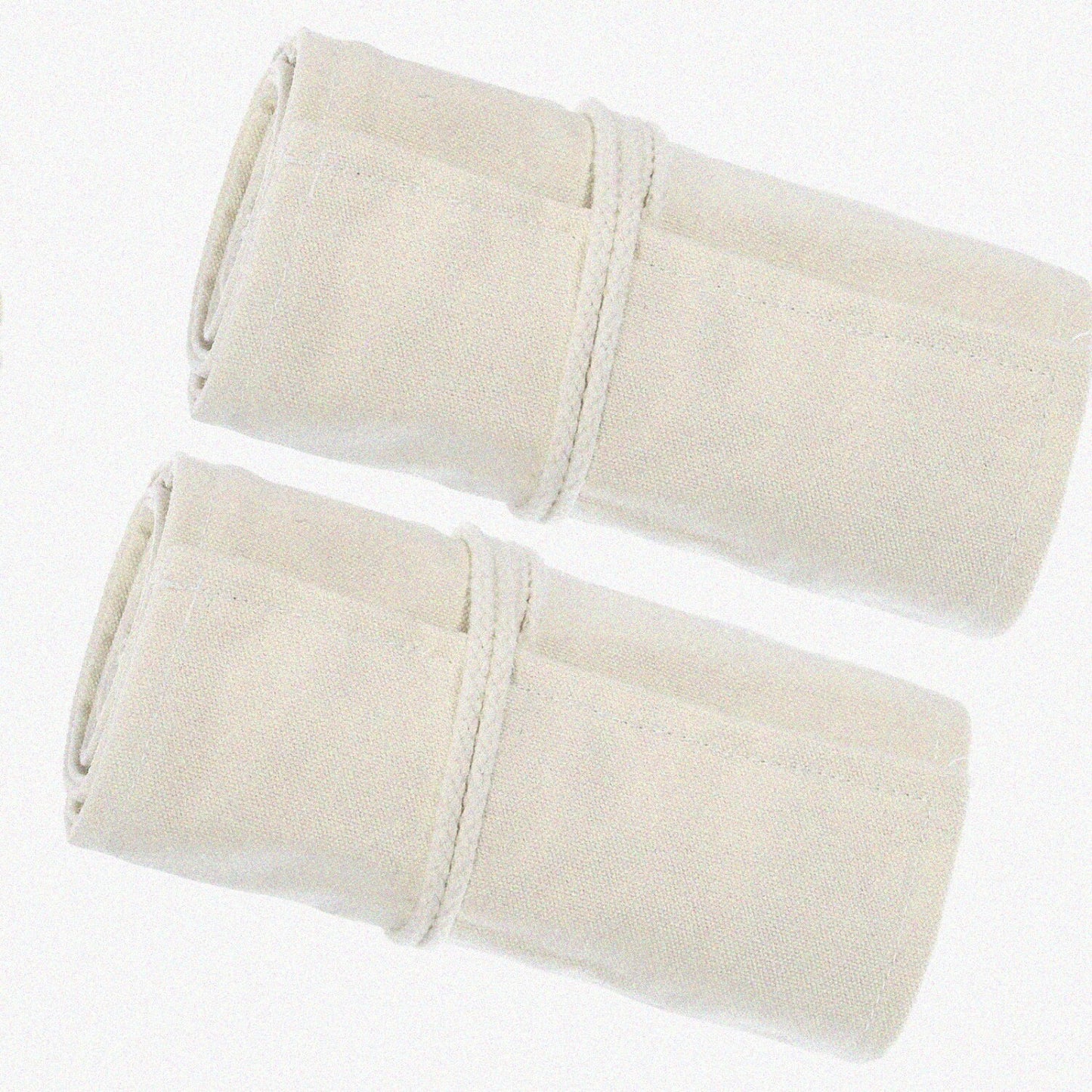 72 Slots Roll Up Canvas Pencil Case 2 Pack White