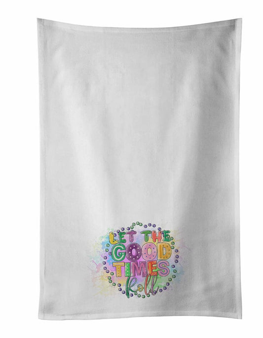 White Kitchen Towel Set of 2, 19x25, Cotton