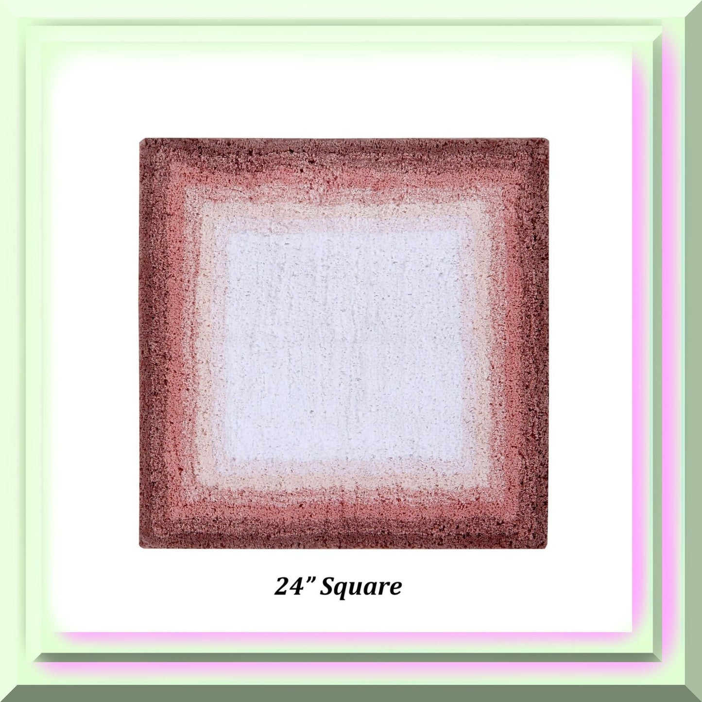100% Cotton Bath Mat 24" Square Rose