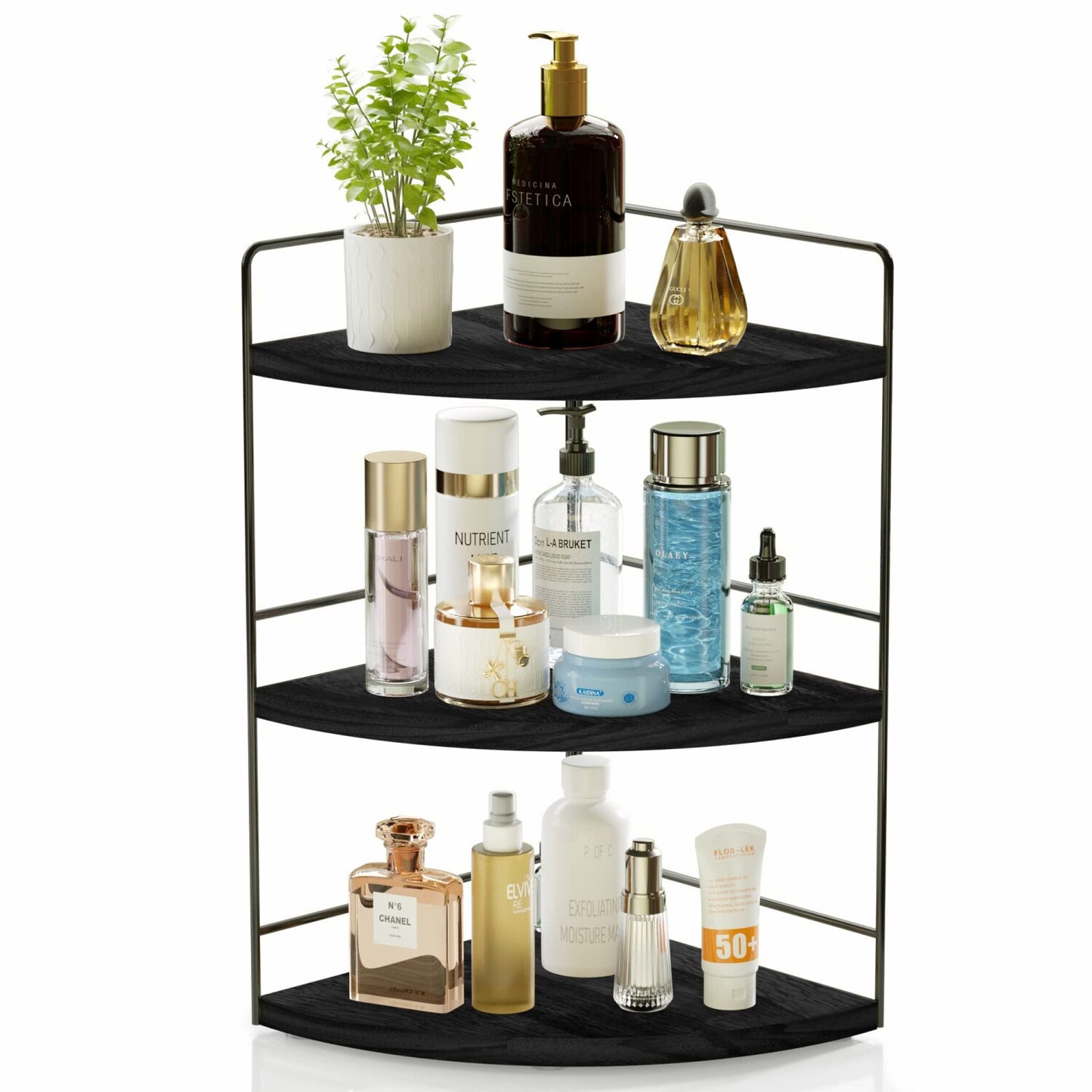 3-Tier Black Bathroom Counter Organizer