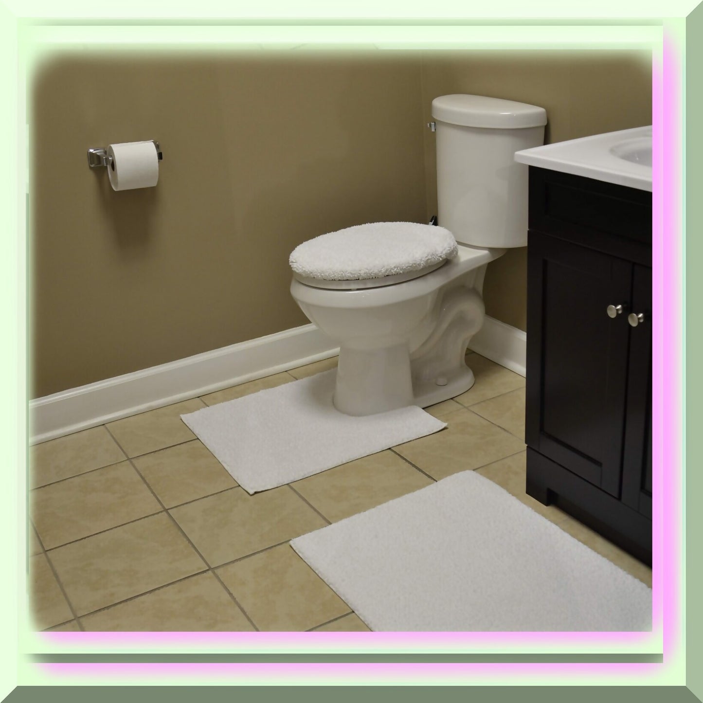 Queen Cotton 3-Piece Bath Set White