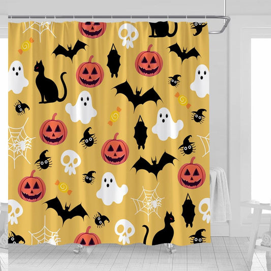 Spooky Shower Curtain Orange 70x70