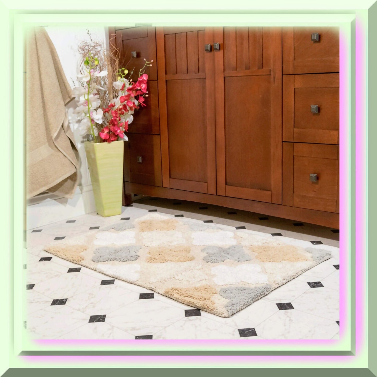 2-Piece Cotton Bath Rug Set 21"x34" & 17"x24"