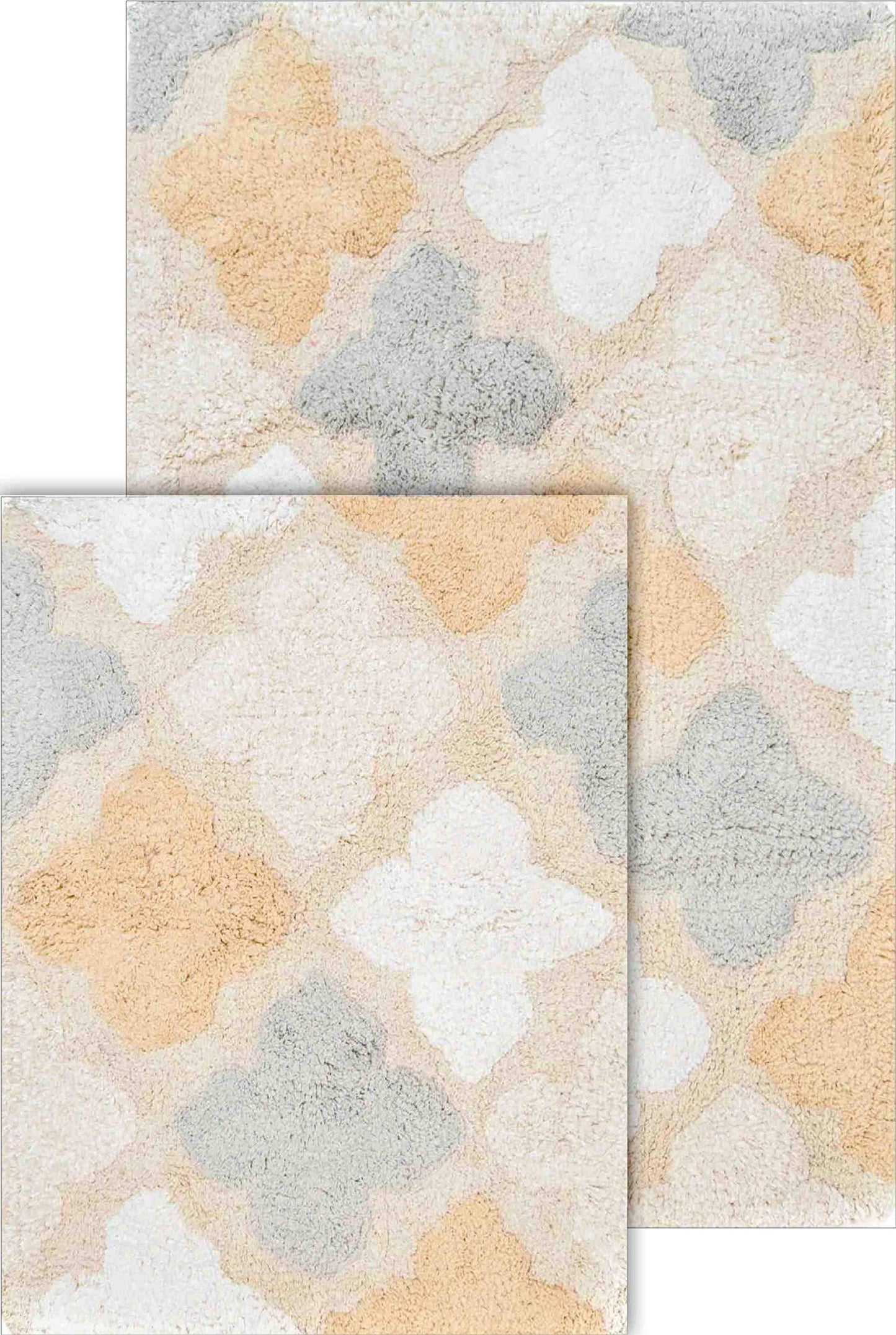 2-Piece Cotton Bath Rug Set 21"x34" & 17"x24"