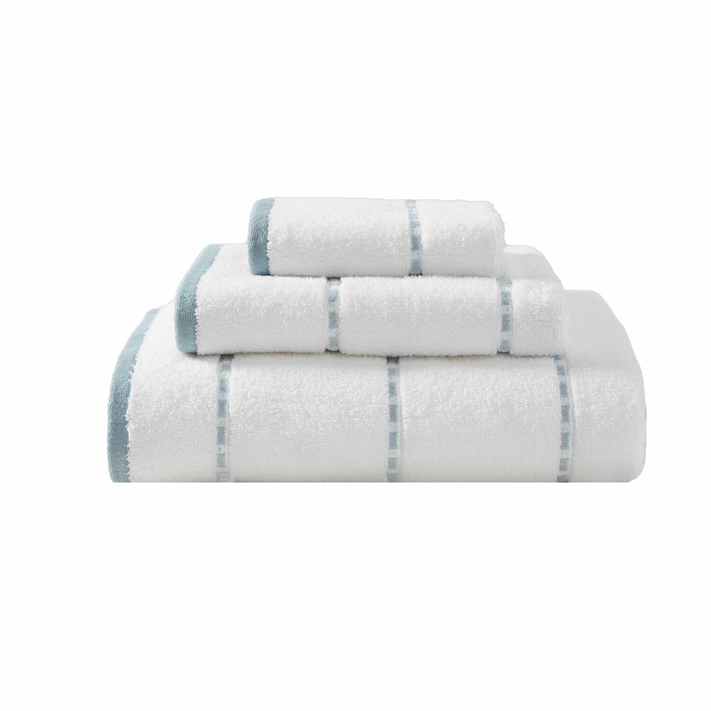 Bath Towels Set, Soft Cotton, Blue, 3 Pieces