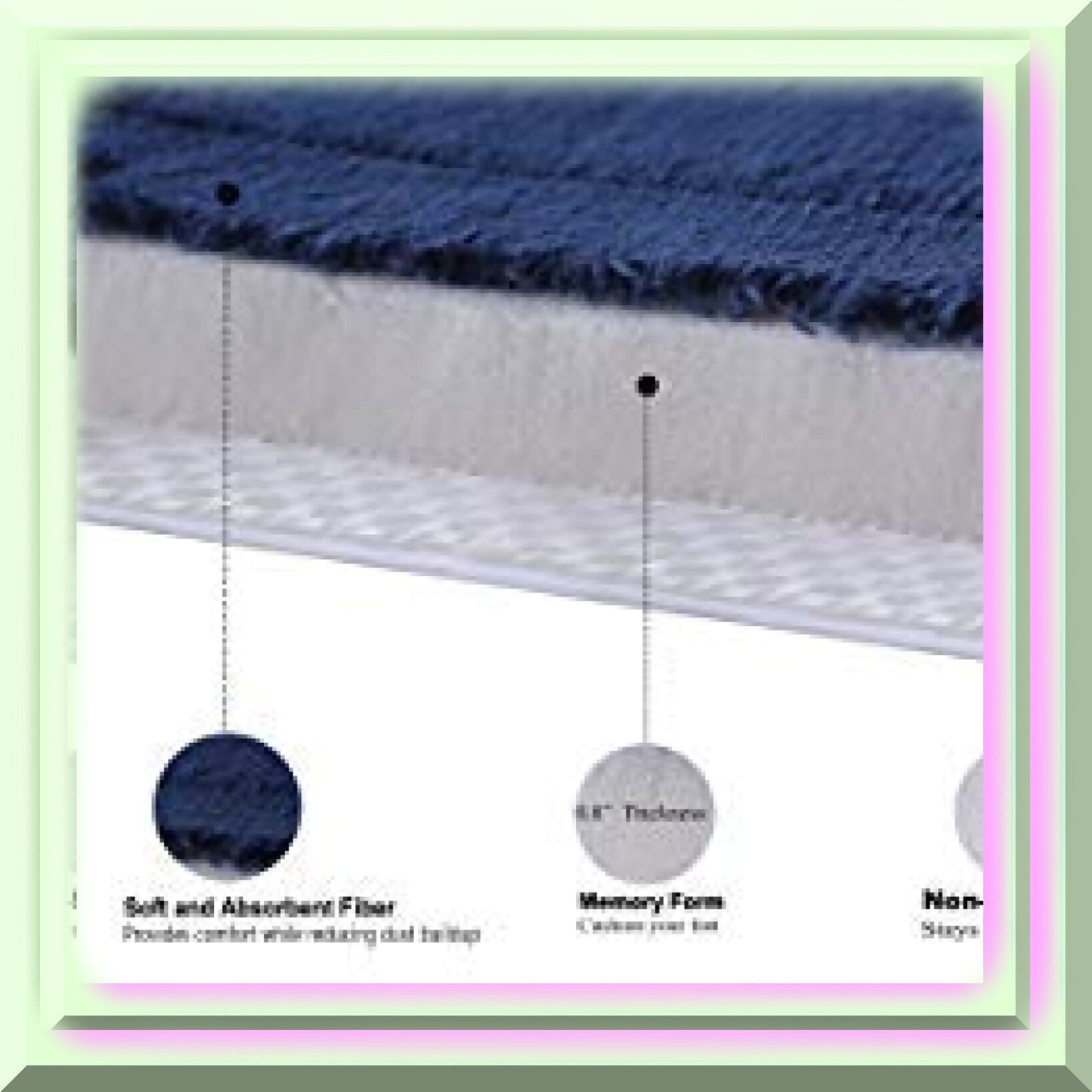 Black Memory Foam Bath Mat 17x24 Inches