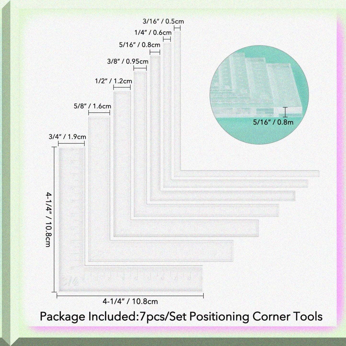 7 Pcs Acrylic Positioning and Paper Crafting Tools Set