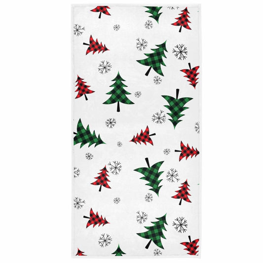 Tree Snowflakes Hand Towels 16x30 Buffalo Plaid