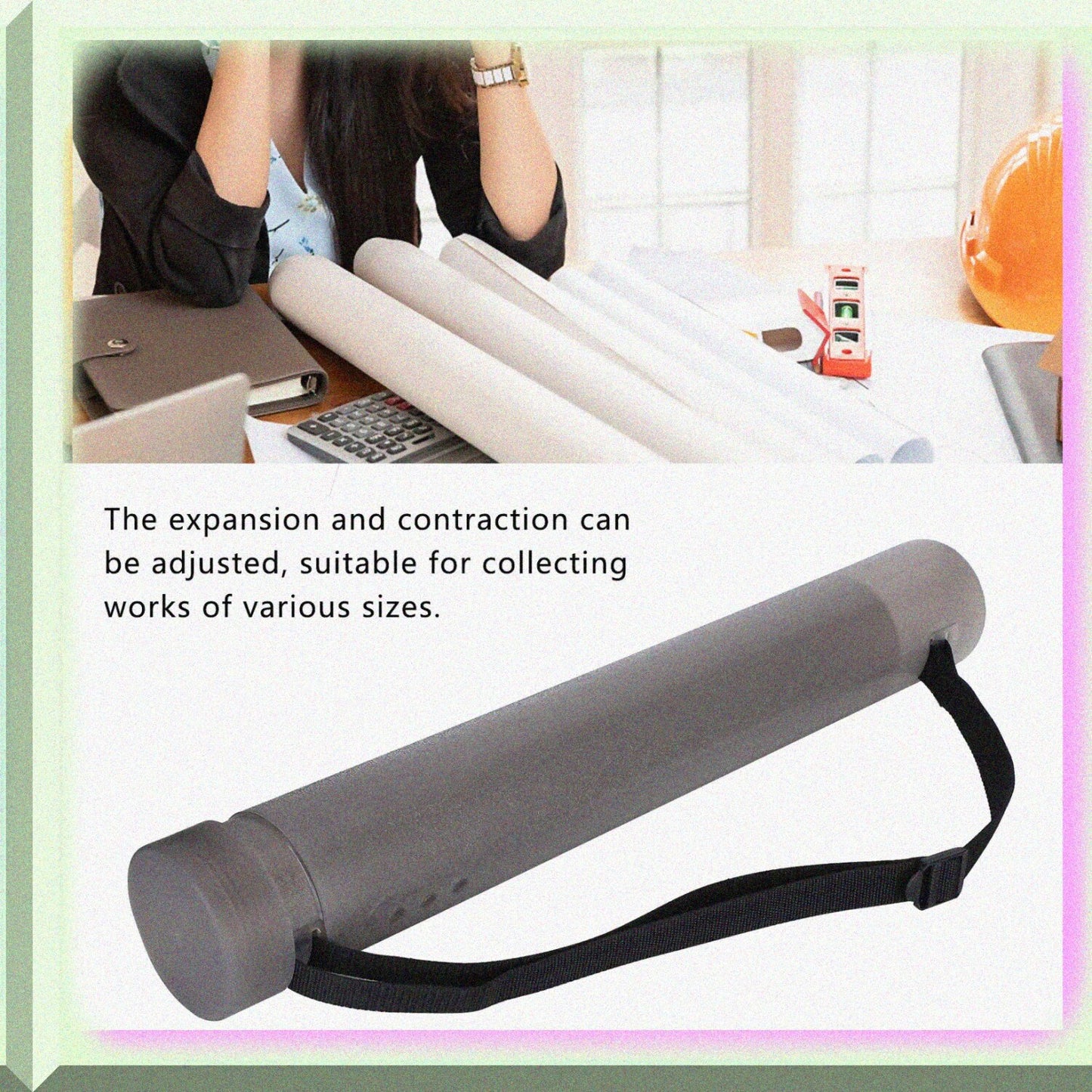 Waterproof Circular Drawing Tube 8.8cm Adjustable 56.4-87.5cm