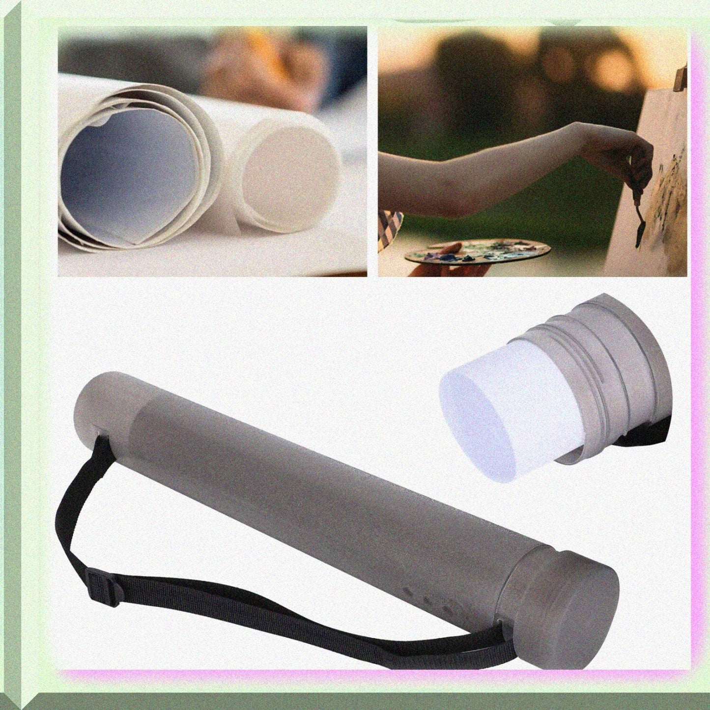 Waterproof Circular Drawing Tube 8.8cm Adjustable 56.4-87.5cm