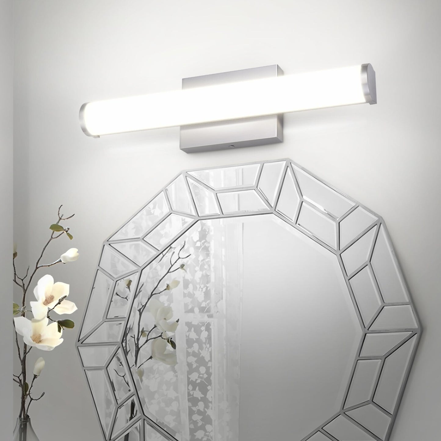 LED Wall Mount Vanity Light 18 Inch Nickel 20W 120V