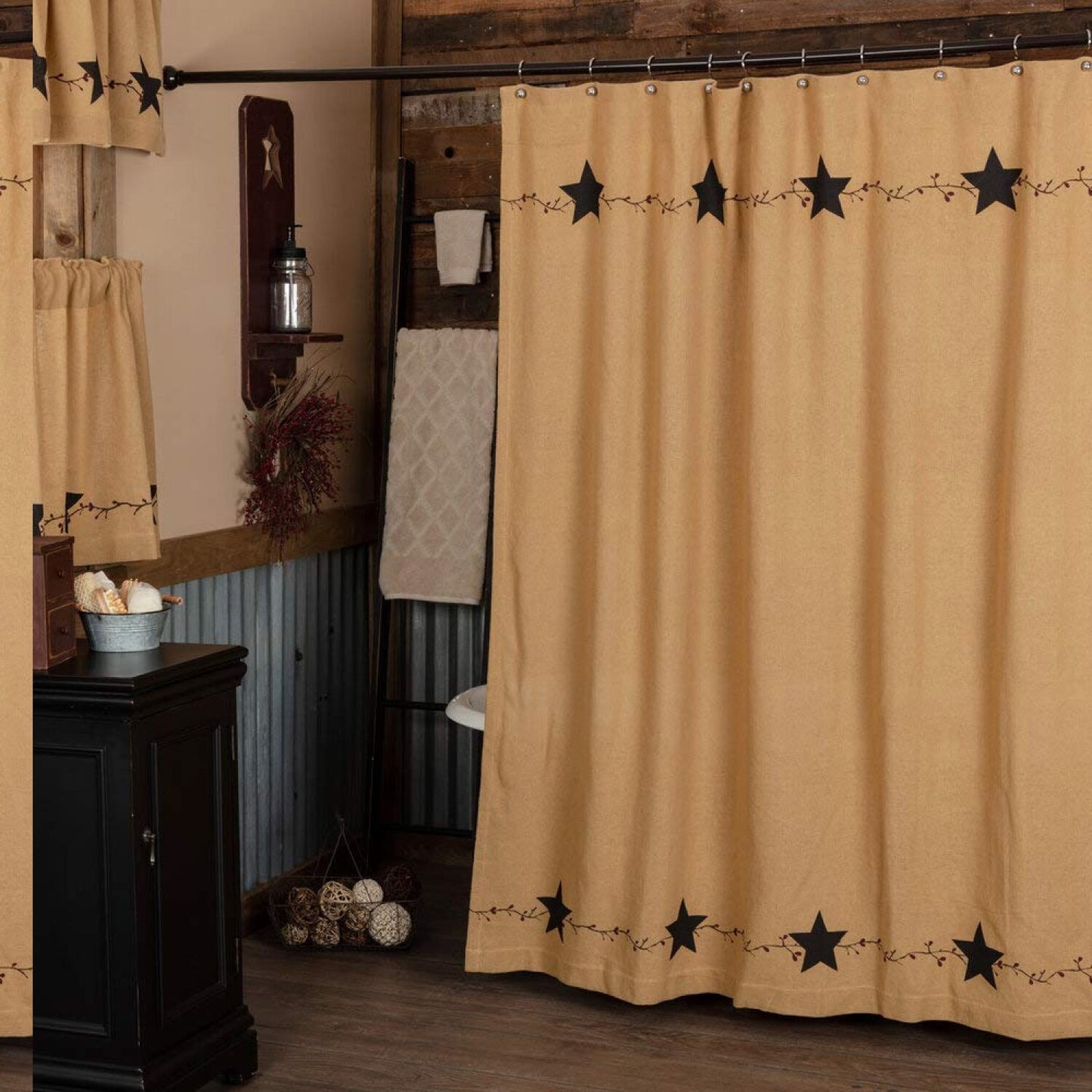 Star and Pip Country Primitive Shower Curtain 72x72