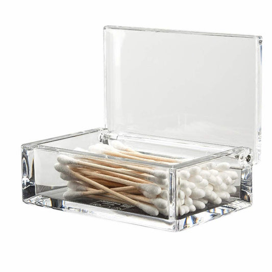 Clear Acrylic Q-Tip Holder Bathroom Cotton Swab Dispenser
