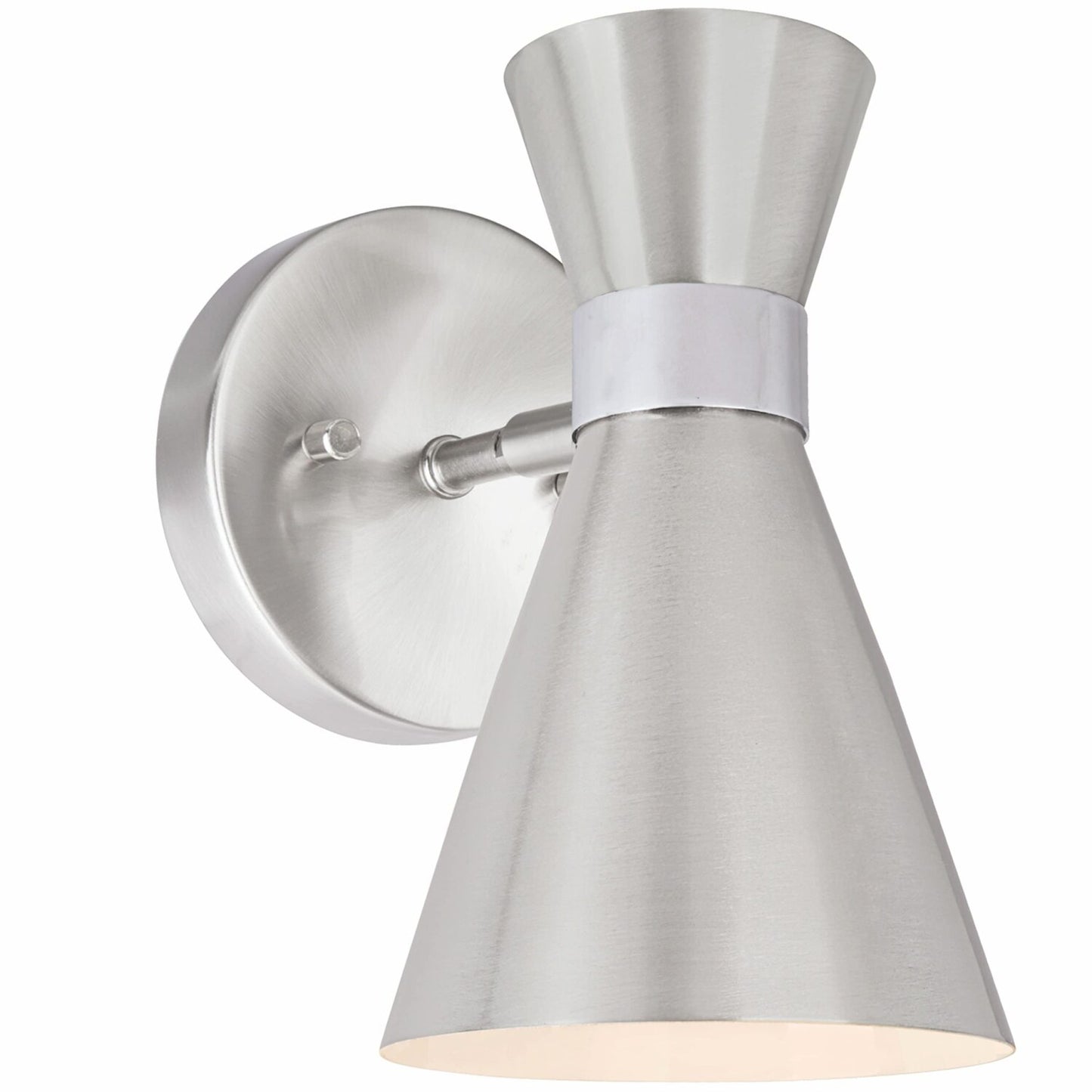 One-Light Metal Bathroom Vanity Wall Light Fixture 5" Nickel Chrome