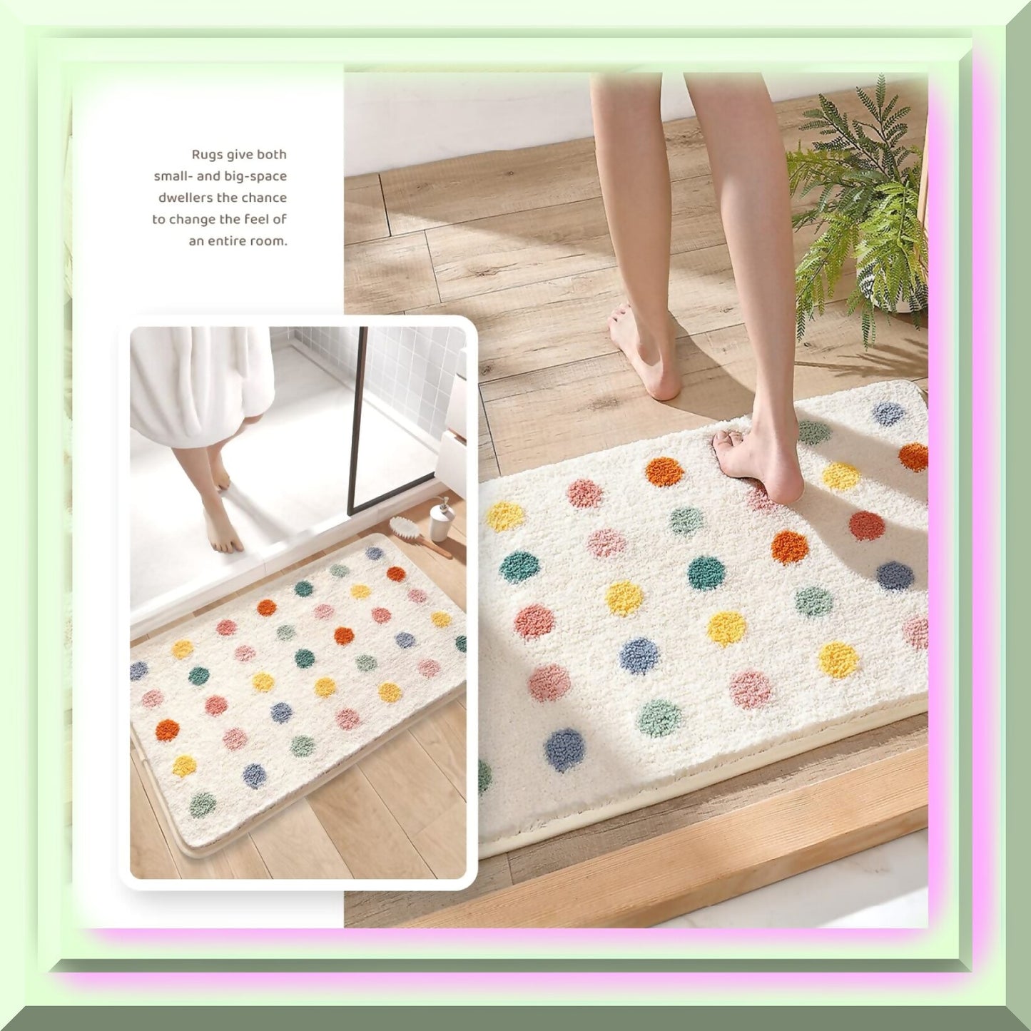 Floral Microfiber Bath Mat 20" x 31"
