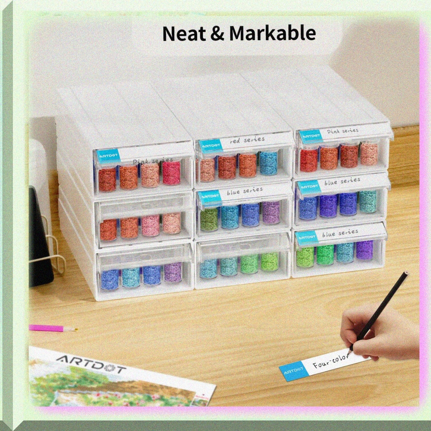 9 Pack Stackable Storage Containers for Diamond Painting