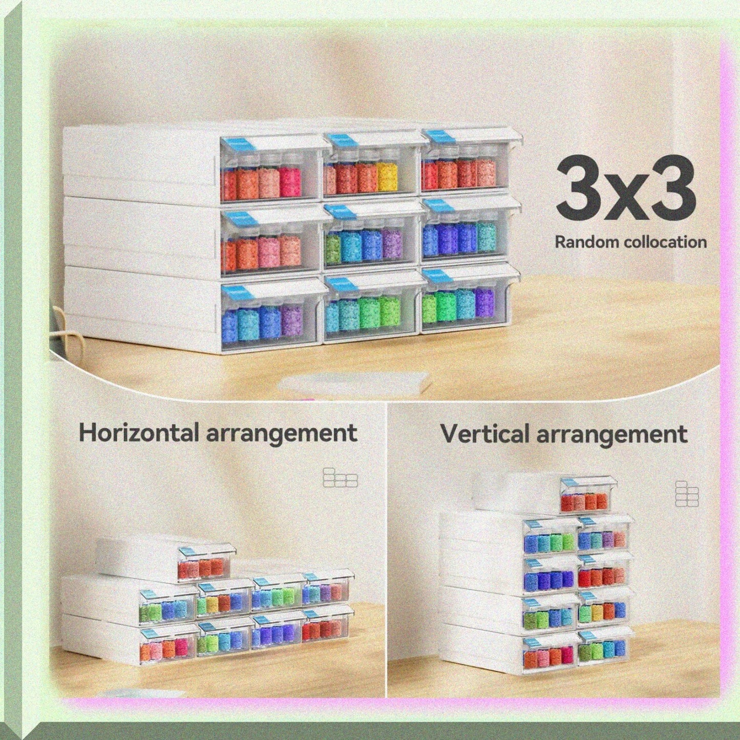 9 Pack Stackable Storage Containers for Diamond Painting