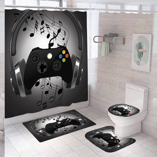 Game Shower Curtain Kids Boys Gaming Waterproof 72x72