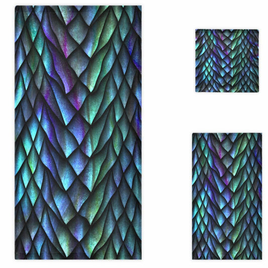 3D Dragon Scales Print Soft Luxury Towel Set of 3
