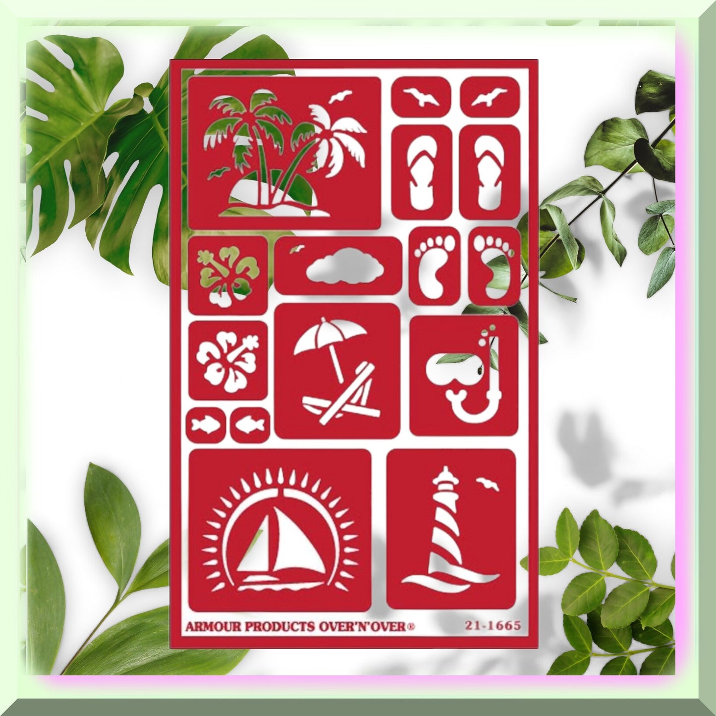 Palm Tree Reusable Etch Stencils Set of 2