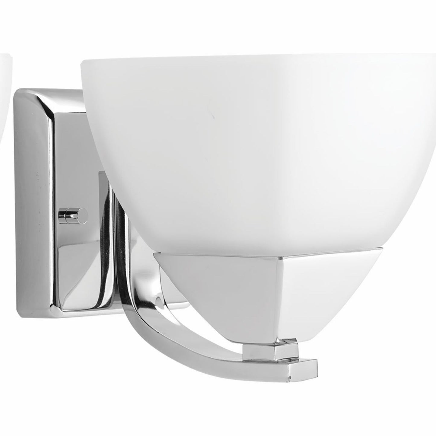 1-Light Etched White Glass Modern Bath Vanity Light