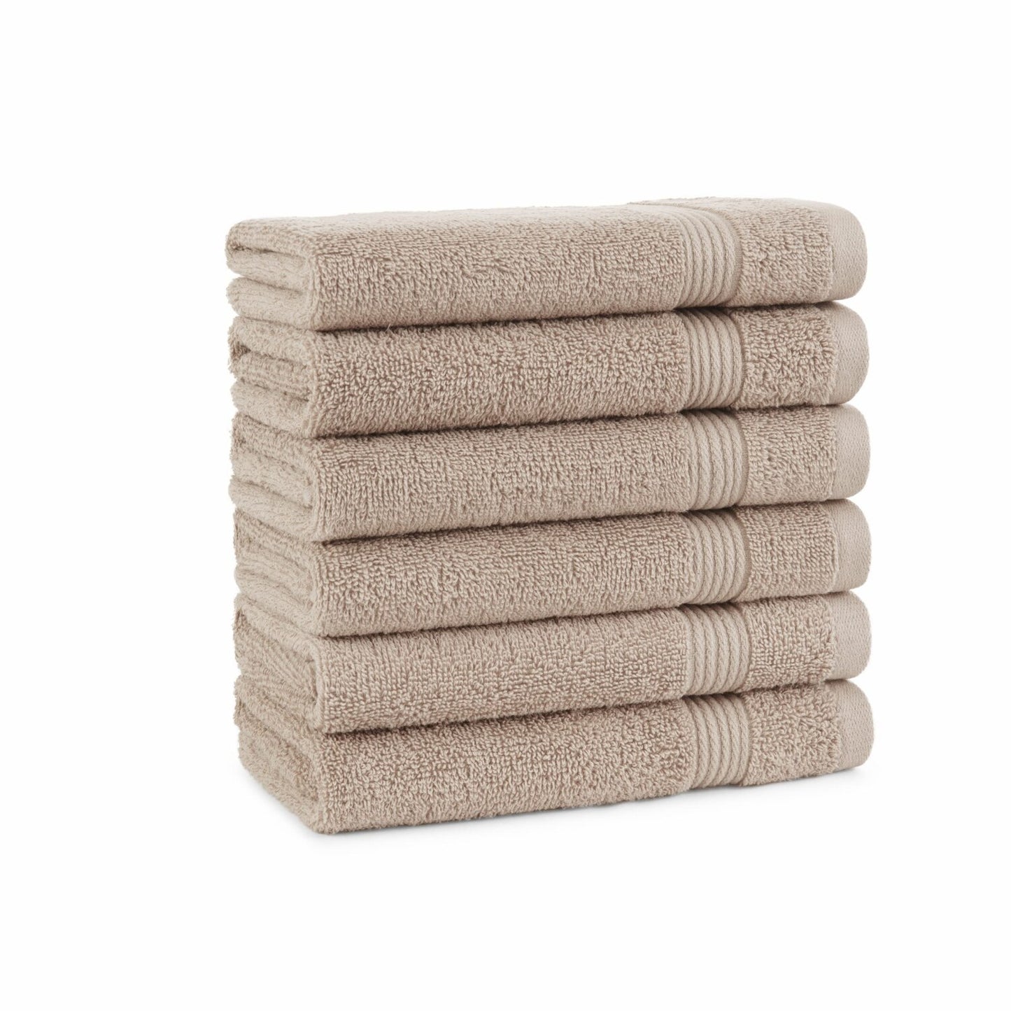 100% Cotton Hand Towels Pack of 6 Latte Beige