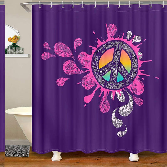 Peace Sign Bohemian Shower Curtain 72x72