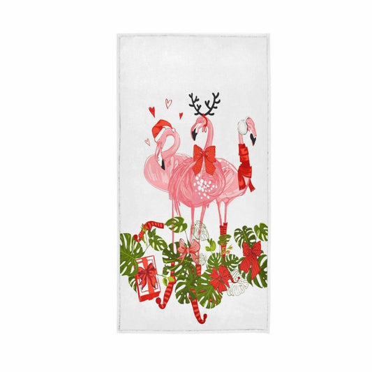Pink Flamingo New Year Hand Towel 15x30