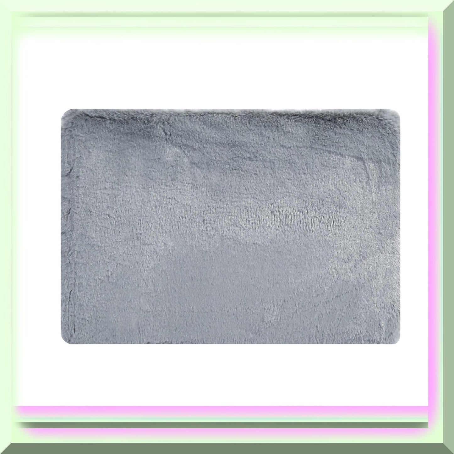 2 Piece Memory Foam Bath Rug Set Silver
