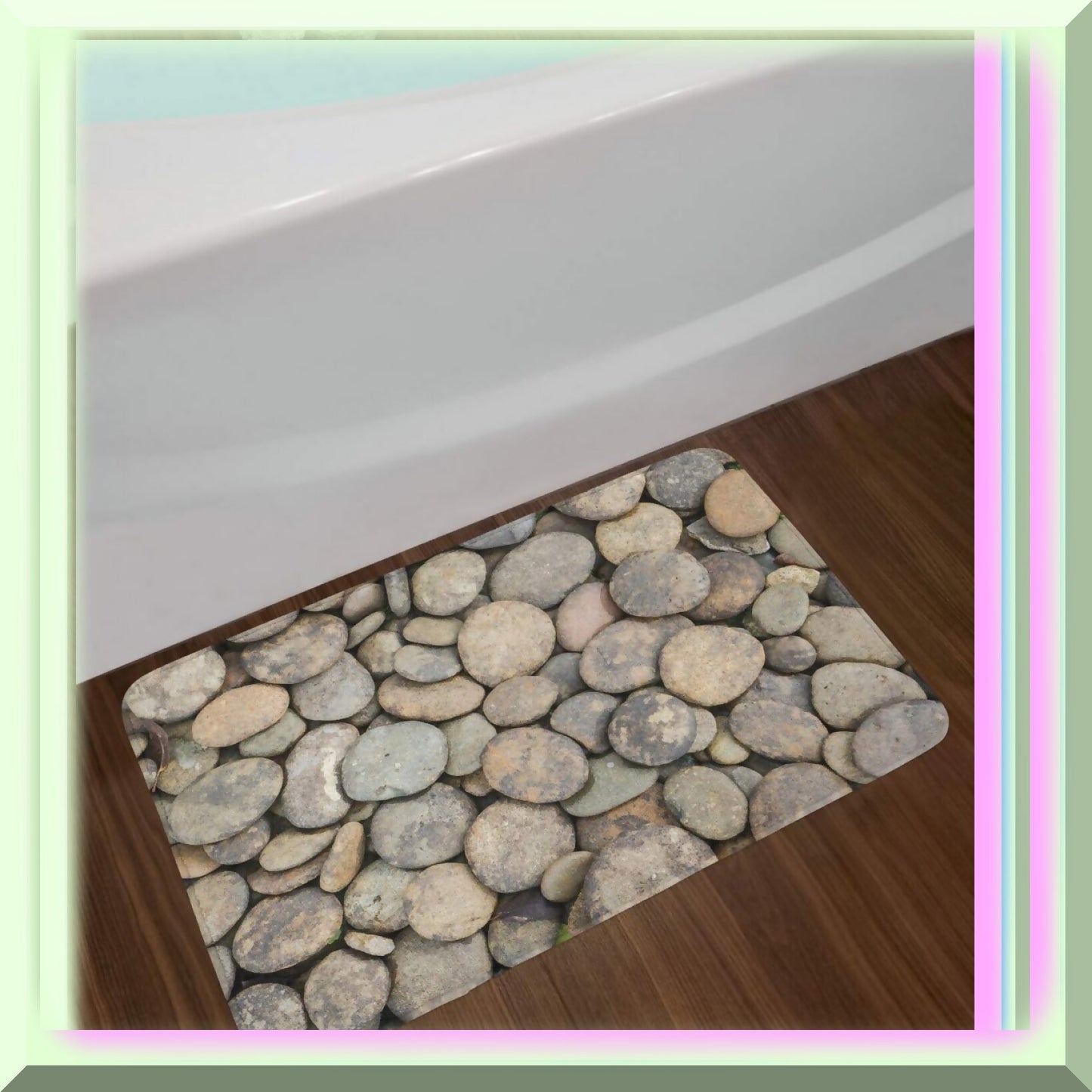 River Rock Bath Mat Multicolor 30.2" x 20"