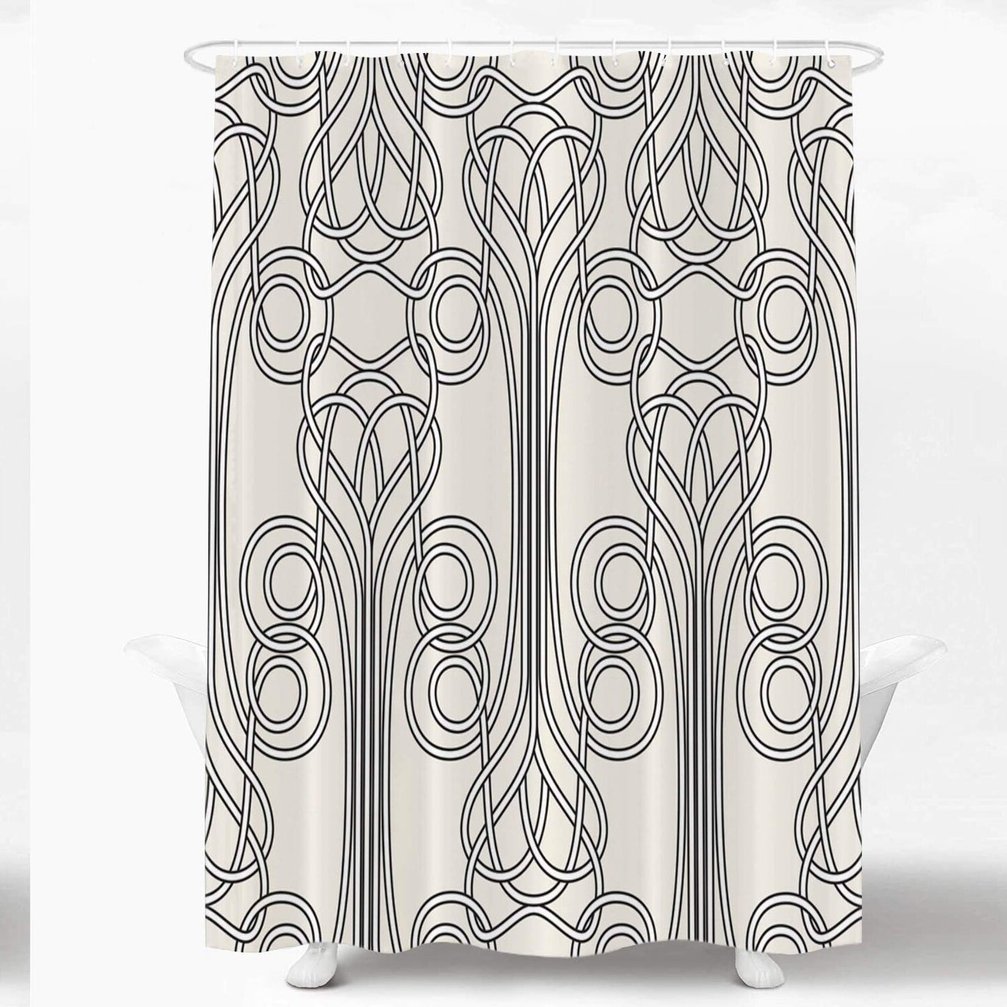 Art Nouveau Decorative Shower Curtain 72x72 Inch