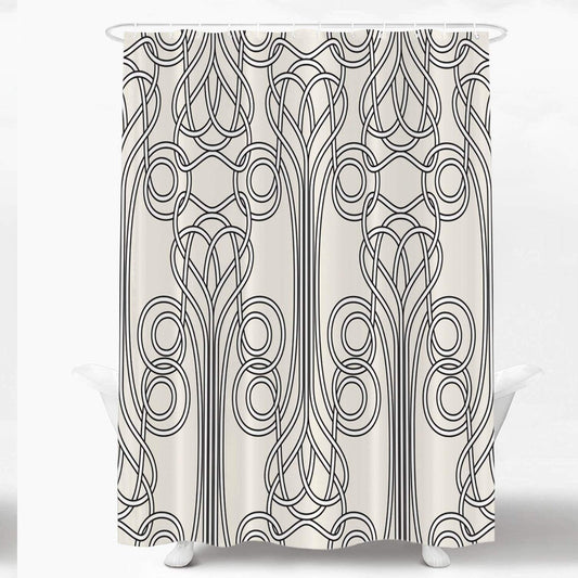 Art Nouveau Decorative Shower Curtain 72x72 Inch