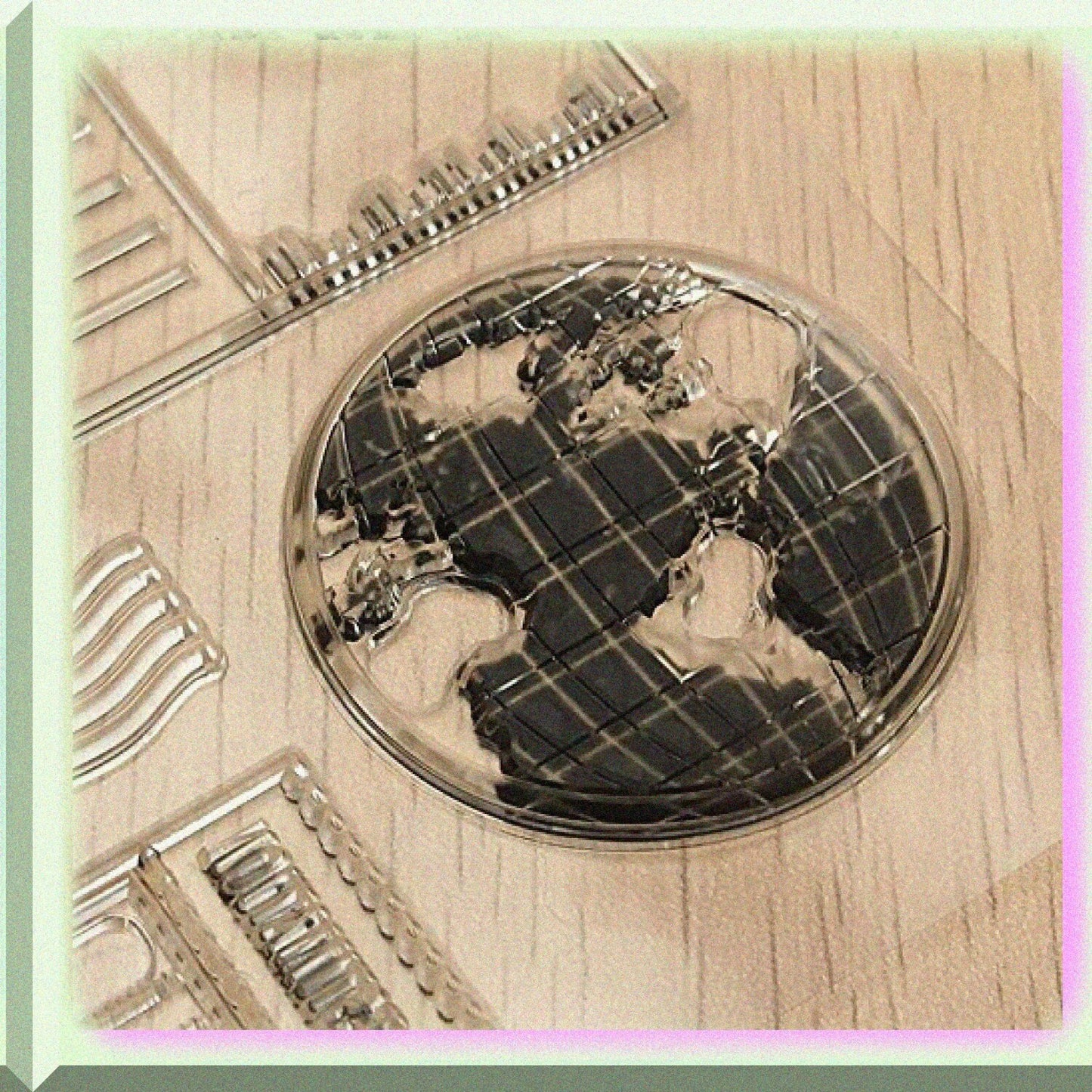 Clear Silicone Earth Map Travel Pattern Stamps 18x14cm